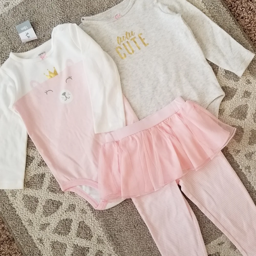 Carter's 3-Piece Outfit Tutu Cute 18 Months
